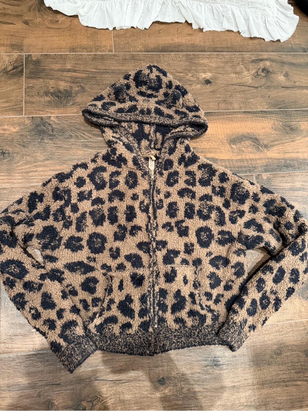 Skims Sherpa Leopard Zip Hoodie - Brown & Black